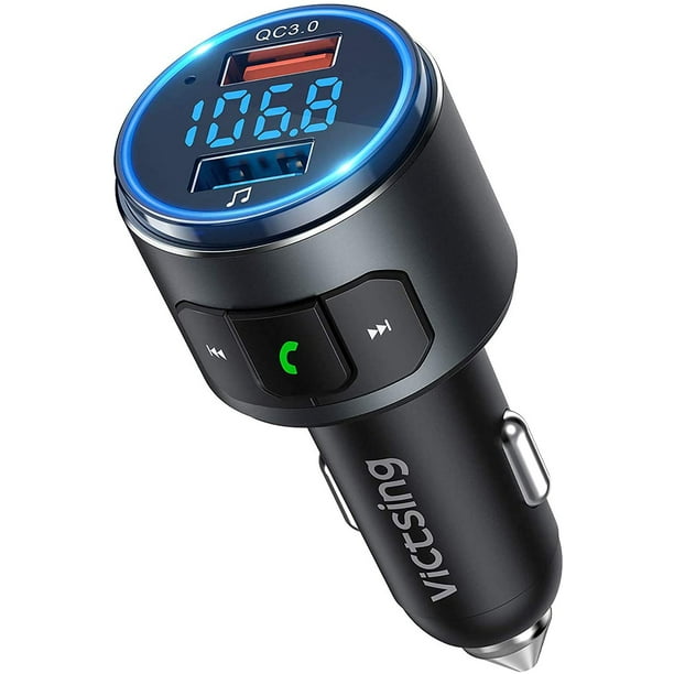 Victsing Wireless Bluetooth Handsfree FM Transmitter In-Car Dual USB Charger Kit